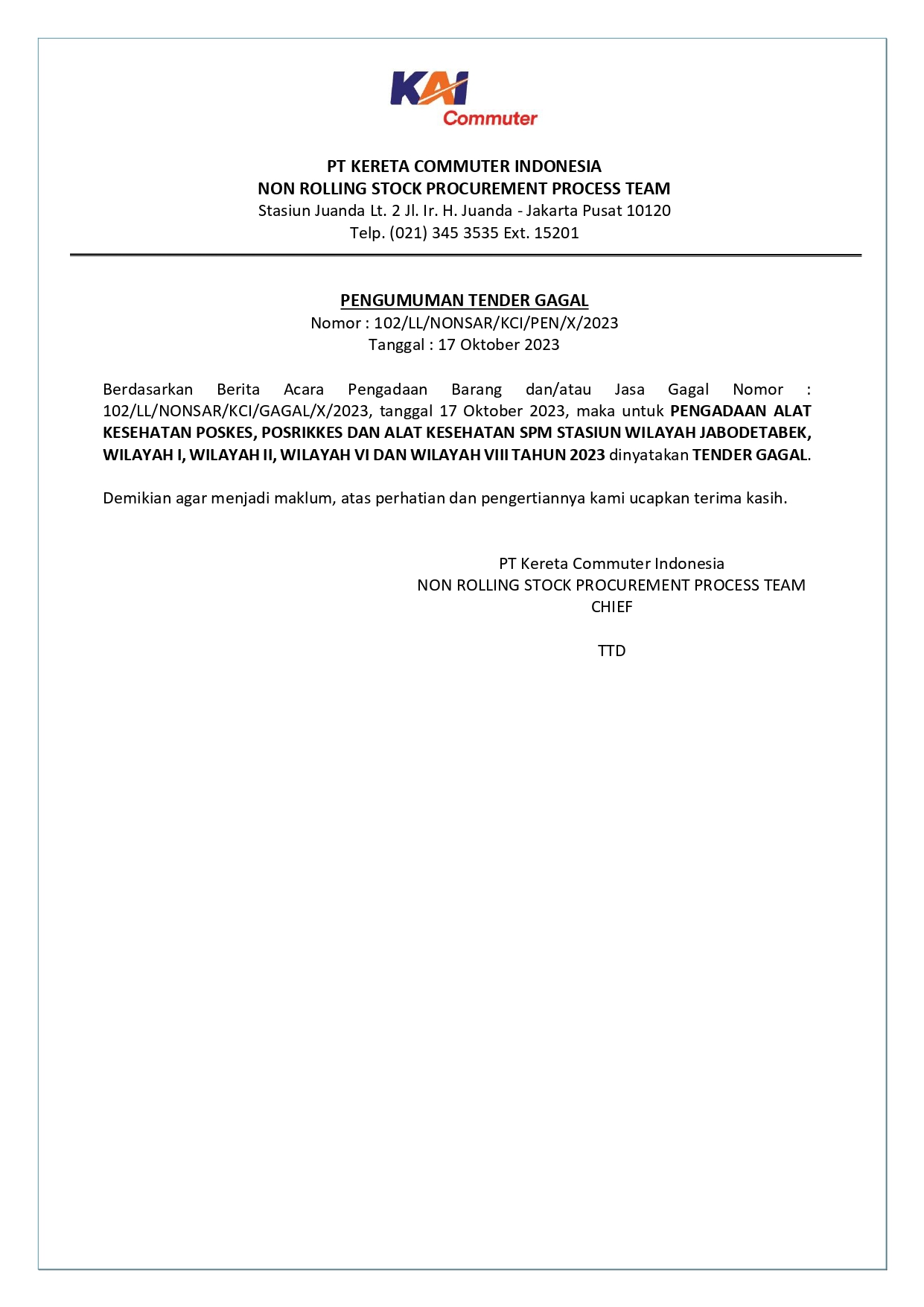 7 pengumuman tender gagal 102. pengadaan alkes poskes page 0001